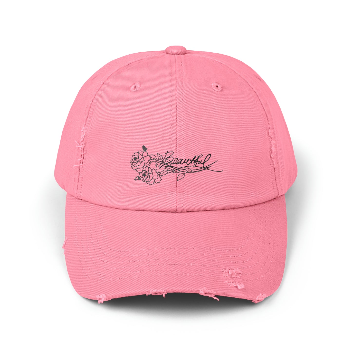 Beautiful Roses Unisex Distressed Cap