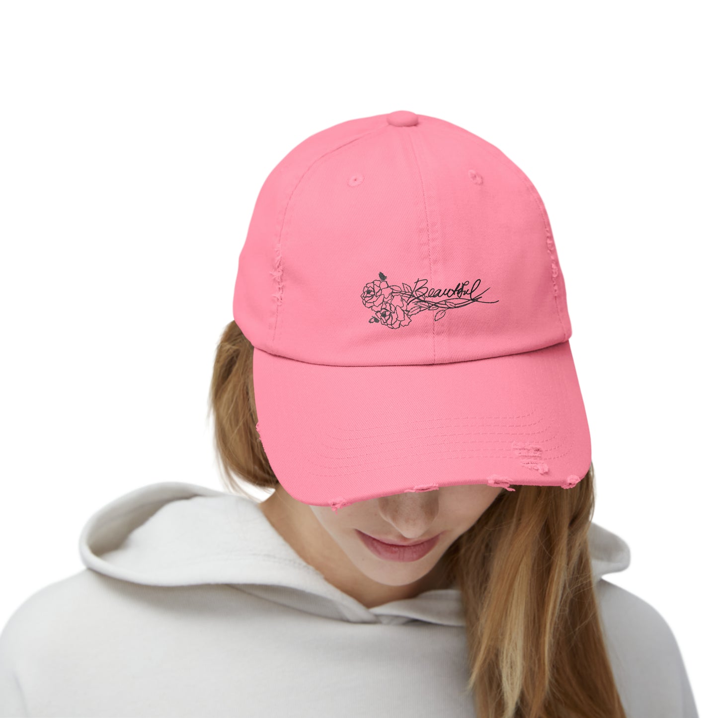 Beautiful Roses Unisex Distressed Cap