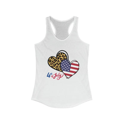 4th of July Cheetah print Women's Ideal Racerback Tank