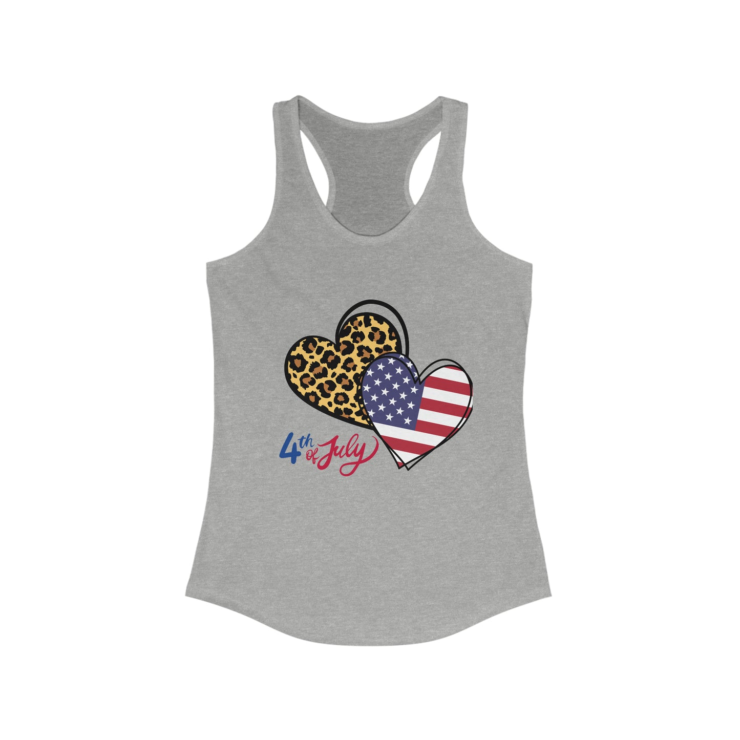 4th of July Cheetah print Women's Ideal Racerback Tank